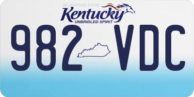 KY license plate 982VDC