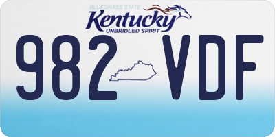 KY license plate 982VDF
