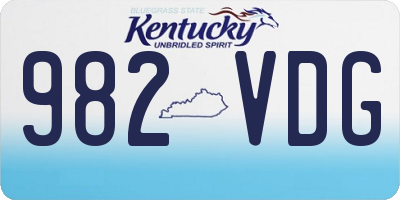 KY license plate 982VDG