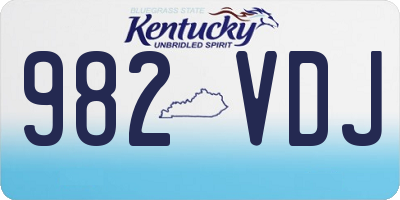 KY license plate 982VDJ