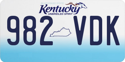KY license plate 982VDK