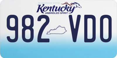 KY license plate 982VDO