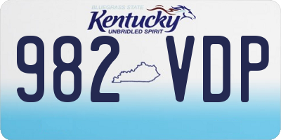 KY license plate 982VDP