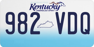 KY license plate 982VDQ