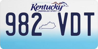 KY license plate 982VDT