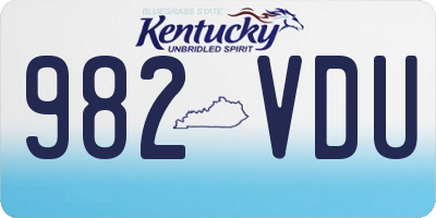 KY license plate 982VDU