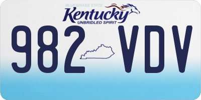KY license plate 982VDV