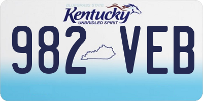 KY license plate 982VEB