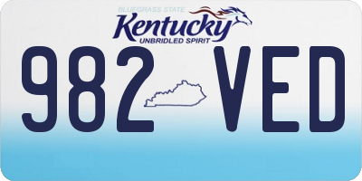 KY license plate 982VED