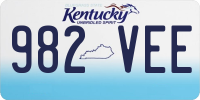KY license plate 982VEE