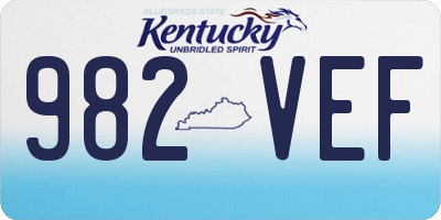 KY license plate 982VEF