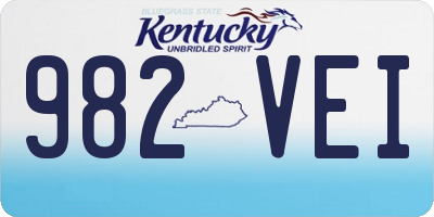 KY license plate 982VEI