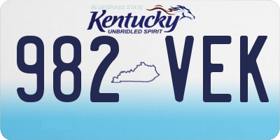 KY license plate 982VEK