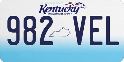 KY license plate 982VEL