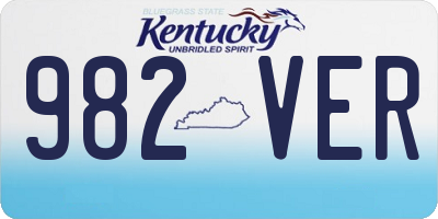 KY license plate 982VER