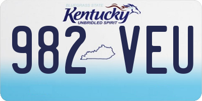 KY license plate 982VEU