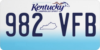 KY license plate 982VFB