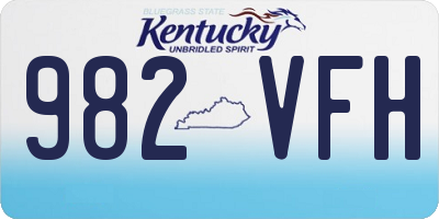 KY license plate 982VFH