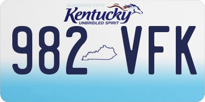 KY license plate 982VFK