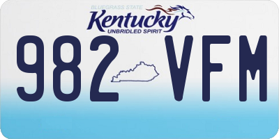 KY license plate 982VFM
