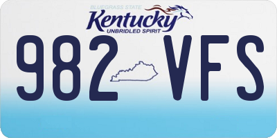 KY license plate 982VFS