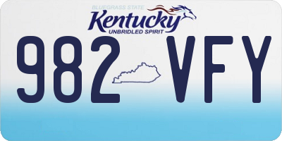 KY license plate 982VFY