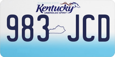 KY license plate 983JCD