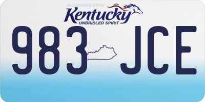 KY license plate 983JCE