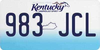 KY license plate 983JCL