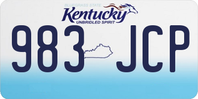 KY license plate 983JCP