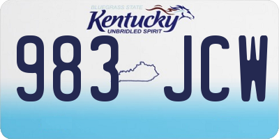 KY license plate 983JCW