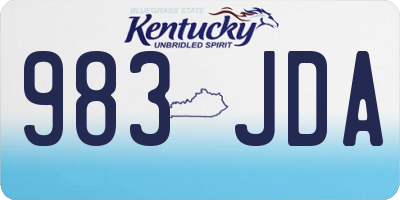KY license plate 983JDA