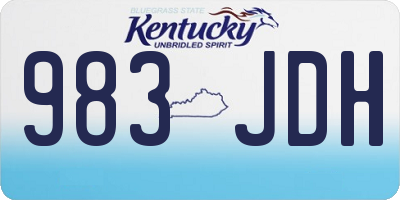 KY license plate 983JDH