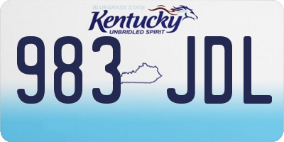 KY license plate 983JDL