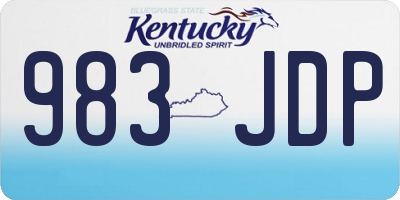 KY license plate 983JDP