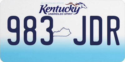 KY license plate 983JDR
