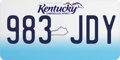 KY license plate 983JDY