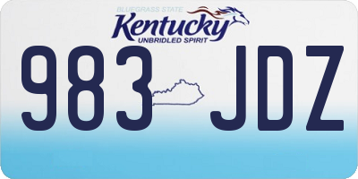 KY license plate 983JDZ