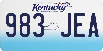 KY license plate 983JEA