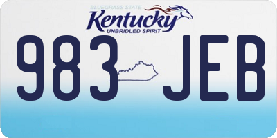 KY license plate 983JEB