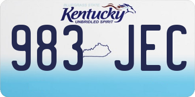 KY license plate 983JEC