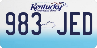 KY license plate 983JED
