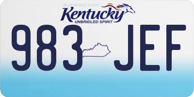 KY license plate 983JEF