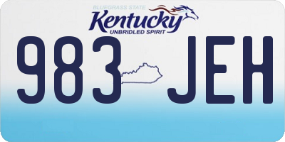 KY license plate 983JEH