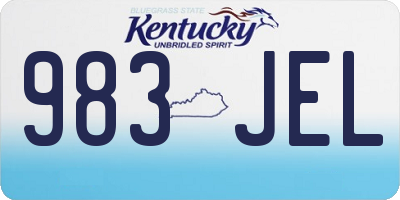 KY license plate 983JEL