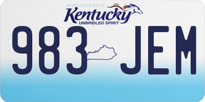KY license plate 983JEM