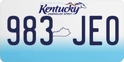 KY license plate 983JEO