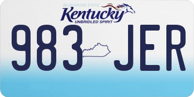 KY license plate 983JER