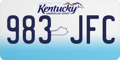 KY license plate 983JFC