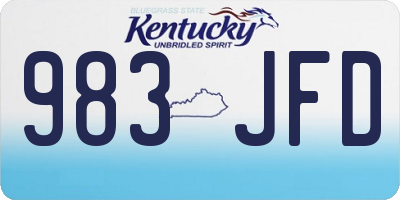 KY license plate 983JFD